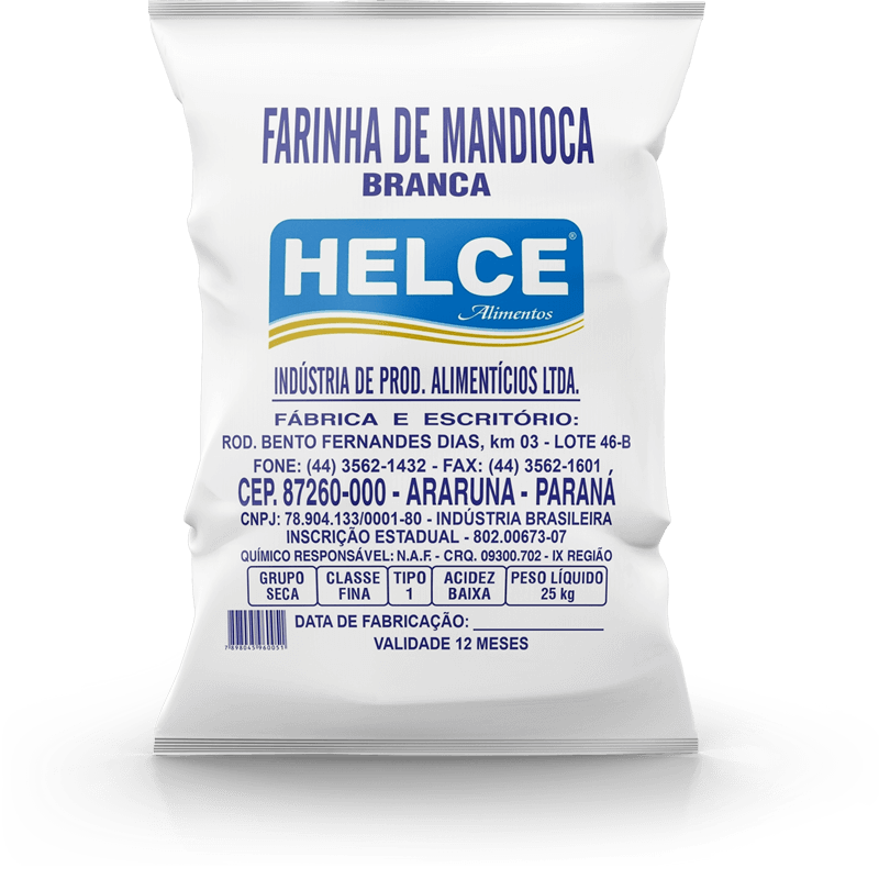 Farinha de Mandioca Branca 25KG Helce